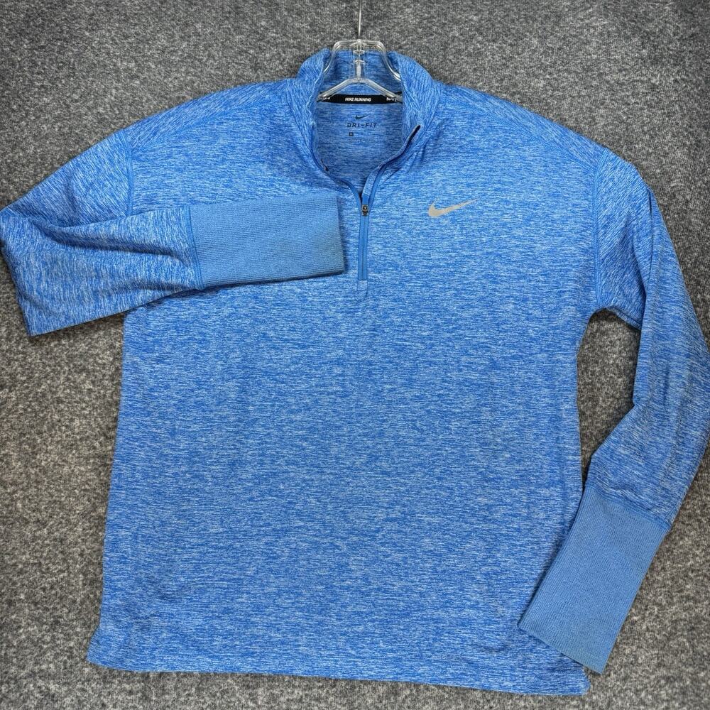 Nike Running Dri-FIT Pullover Womens Med Blue 1/4 Zip Soft Athleisure Shirt 0323
